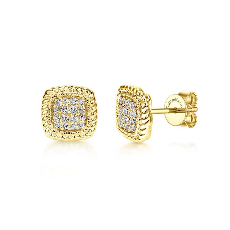 Gabriel & Co. 14k Yellow Gold Hampton Diamond Stud Earrings