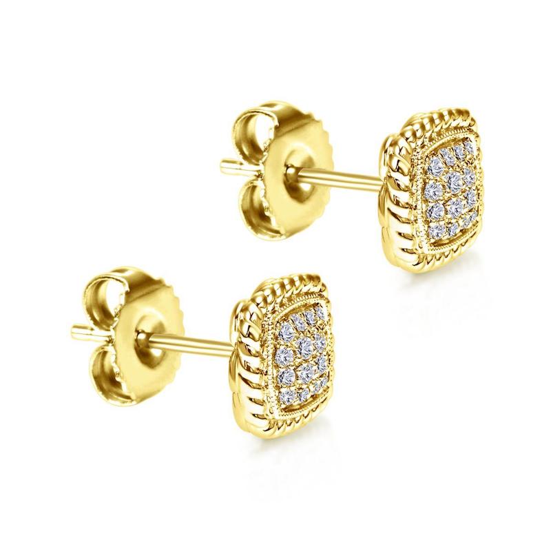 Gabriel & Co. 14k Yellow Gold Hampton Diamond Stud Earrings