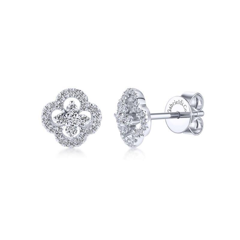 Gabriel & Co. 14k White Gold Lusso Diamond Stud Earrings