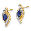 Quality Gold 14k Yellow Gold Diamond and Sapphire Earrings
