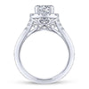 Gabriel & Co. 14k White Gold Victorian Halo Engagement Ring