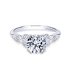 Gabriel & Co. 14k White Gold Victorian Straight Engagement Ring