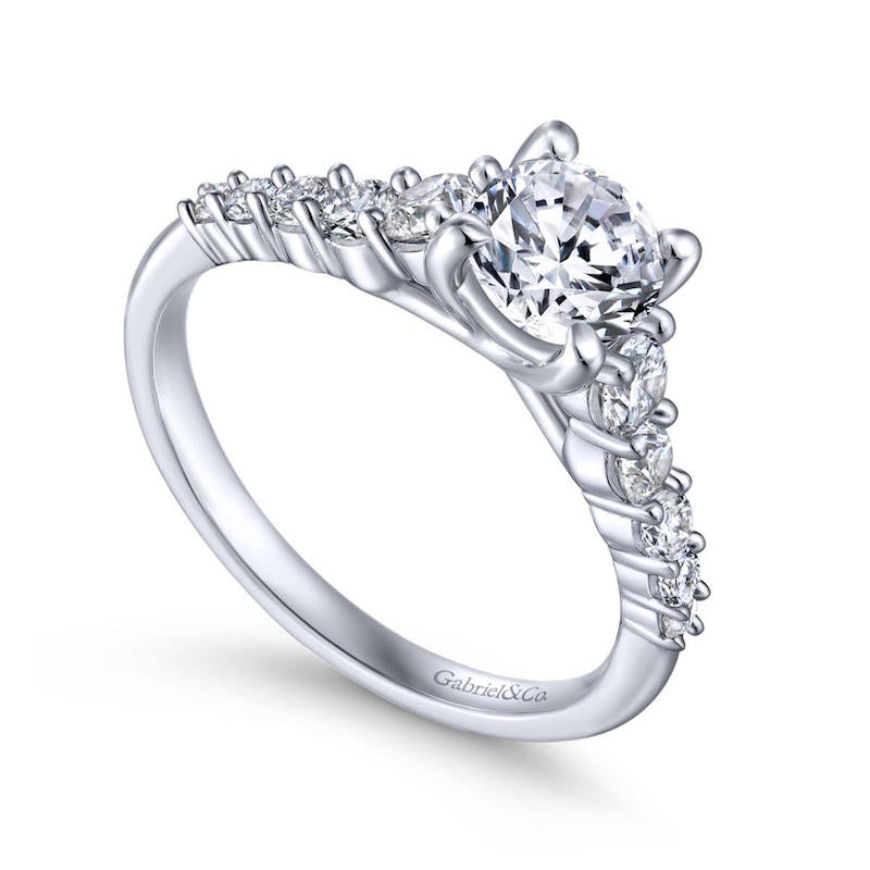 Gabriel & Co. 14k White Gold Contemporary Straight Engagement Ring