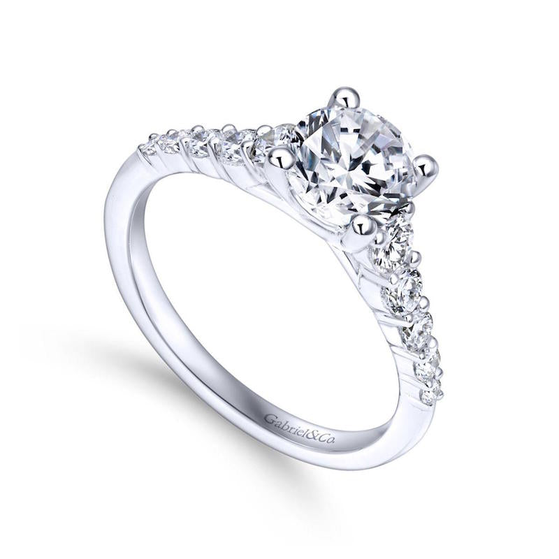 Gabriel & Co. 14k White Gold Contemporary Straight Engagement Ring