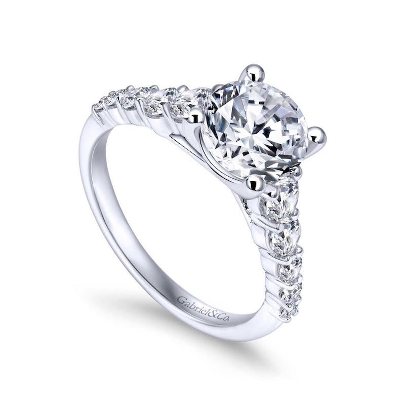 Gabriel & Co. 14k White Gold Contemporary Straight Engagement Ring