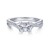 Gabriel & Co. 14k White Gold Contemporary Twisted Engagement Ring