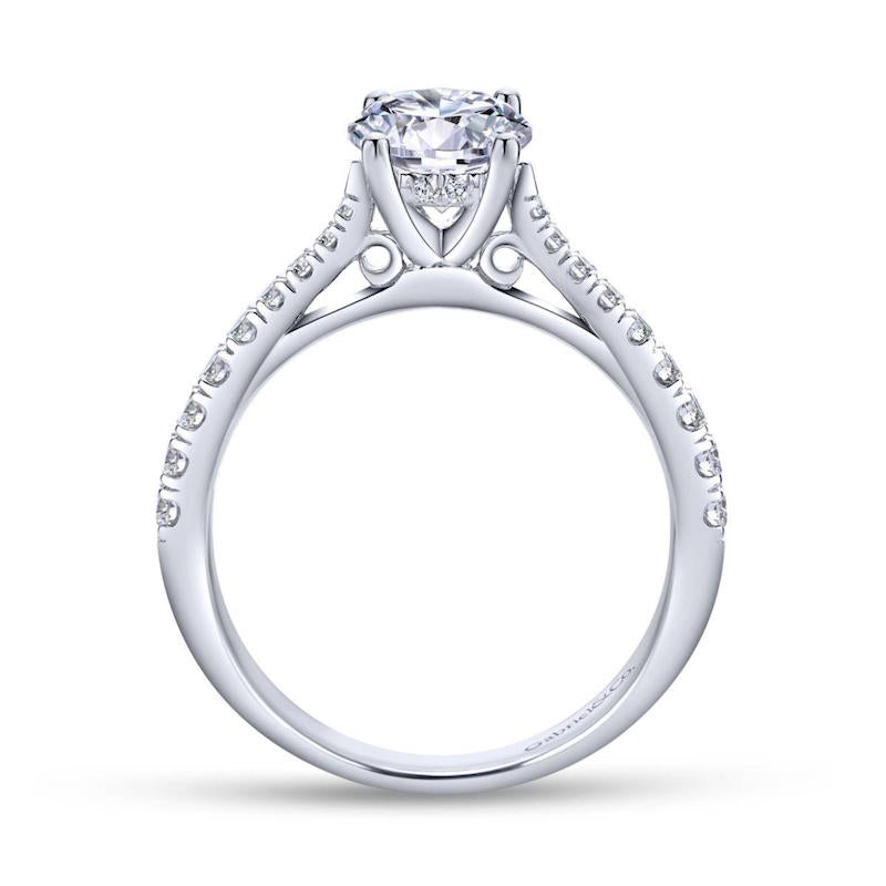 Gabriel & Co. 14k White Gold Contemporary Straight Engagement Ring