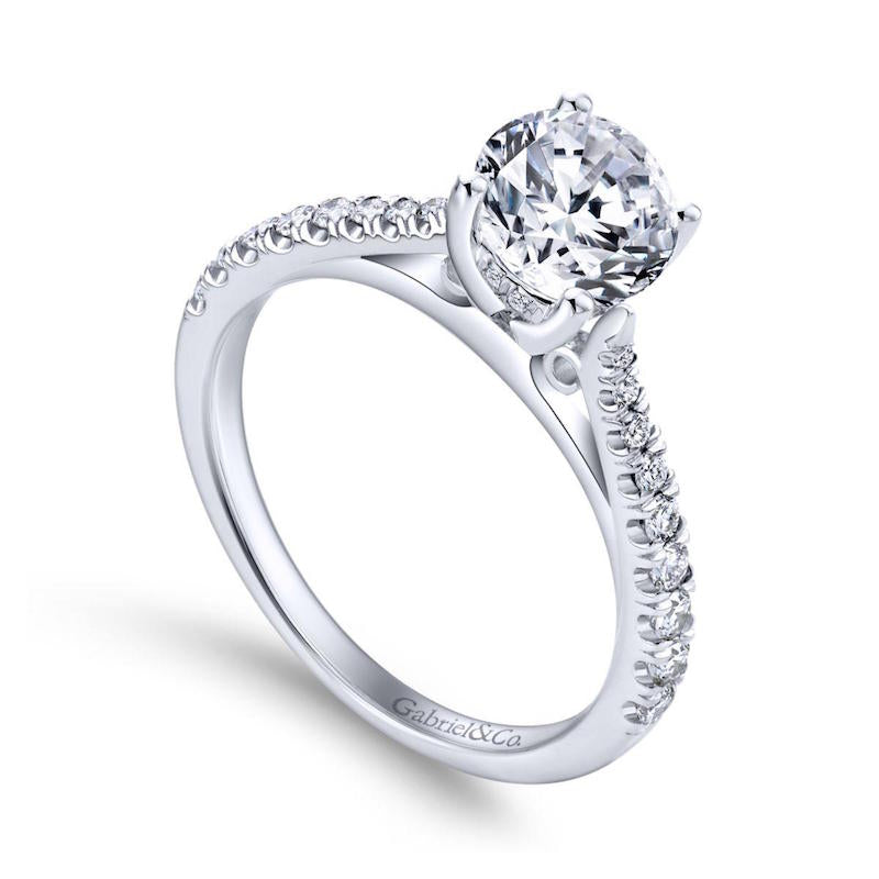 Gabriel & Co. 14k White Gold Contemporary Straight Engagement Ring