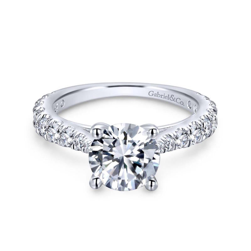 Gabriel & Co. 14k White Gold Contemporary Straight Engagement Ring