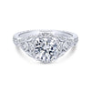 Gabriel & Co. 14k White Gold Victorian Vintage Engagement Ring