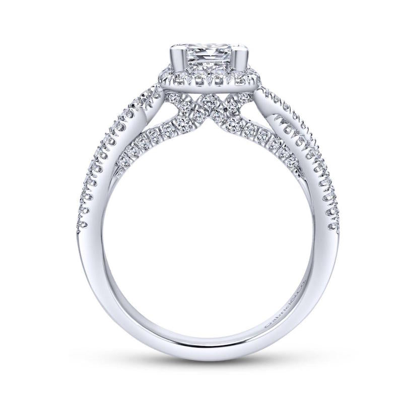 Gabriel & Co. 14k White Gold Entwined Criss Cross Engagement Ring