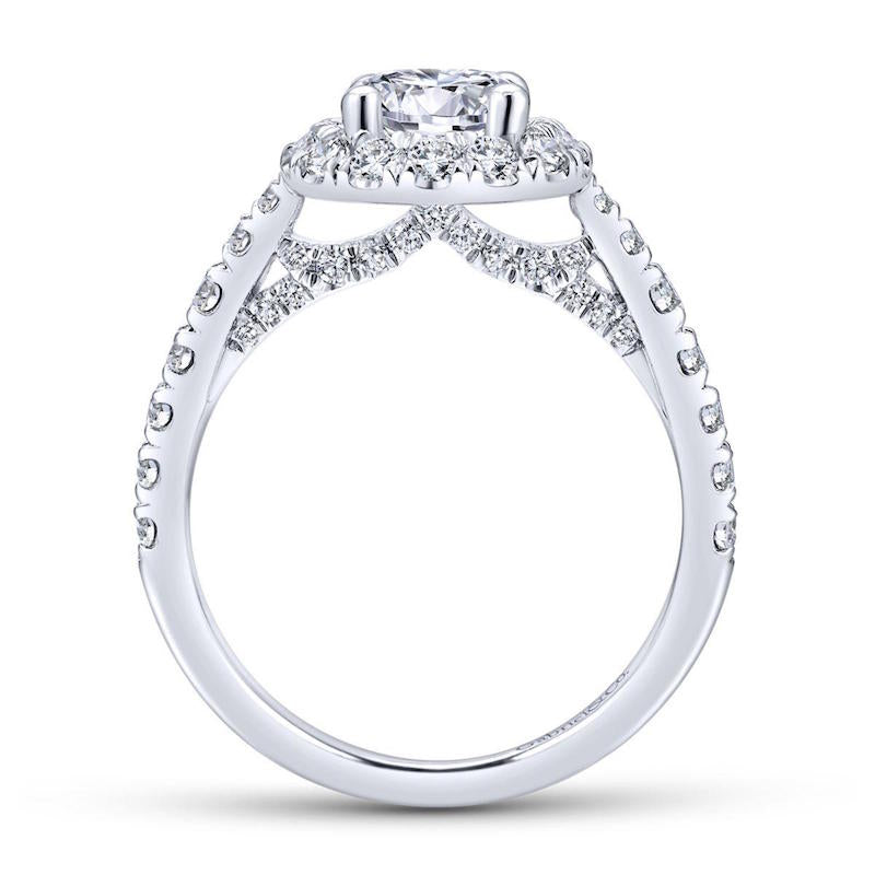 Gabriel & Co. 14k White Gold Entwined Halo Engagement Ring