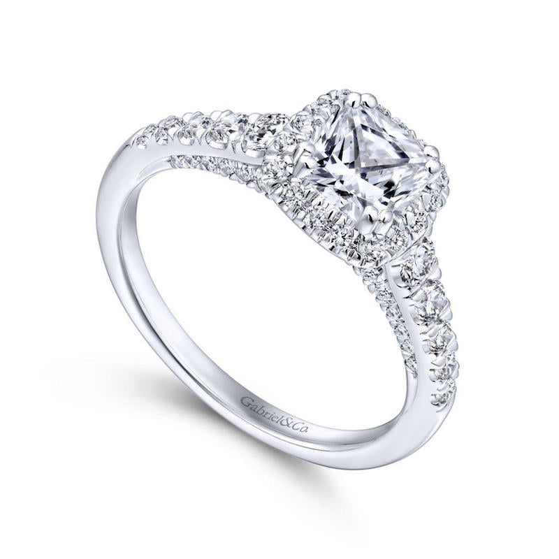 Gabriel & Co. 14k White Gold Entwined Halo Engagement Ring