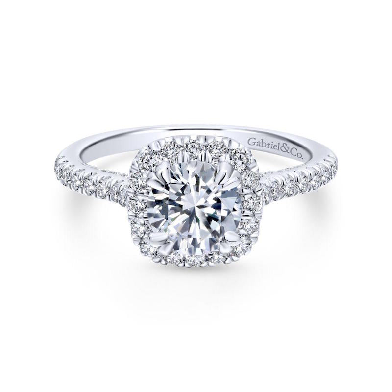 Gabriel & Co. 14k White Gold Entwined Halo Engagement Ring