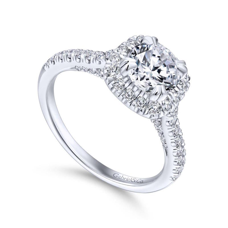 Gabriel & Co. 14k White Gold Entwined Halo Engagement Ring