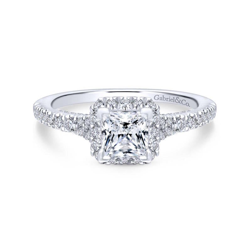 Gabriel & Co. 14k White Gold Entwined Halo Engagement Ring