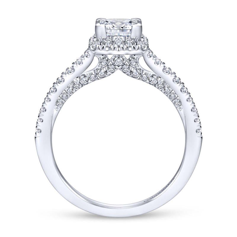 Gabriel & Co. 14k White Gold Entwined Halo Engagement Ring