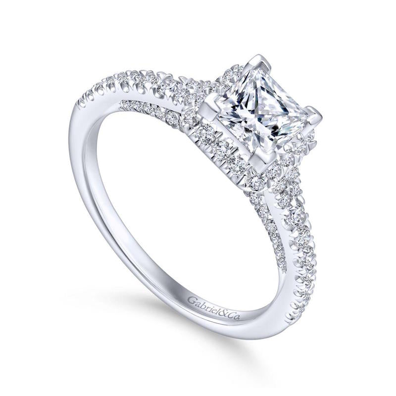 Gabriel & Co. 14k White Gold Entwined Halo Engagement Ring