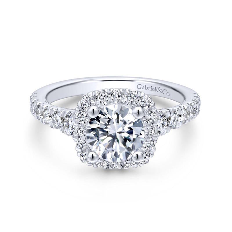 Gabriel & Co. 14k White Gold Entwined Halo Engagement Ring