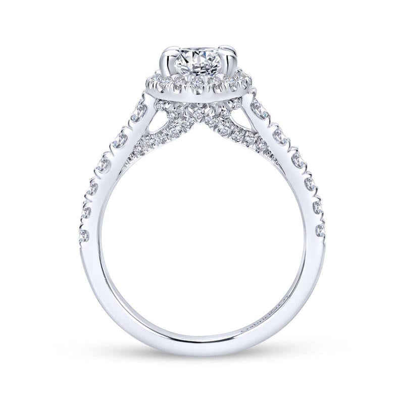 Gabriel & Co. 14k White Gold Entwined Halo Engagement Ring