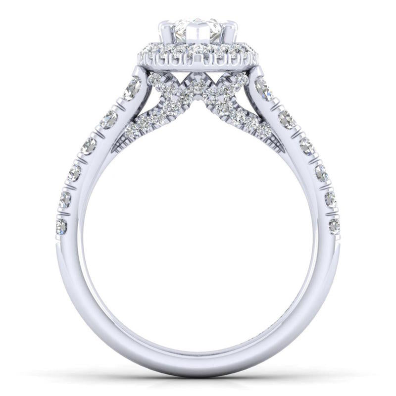 Gabriel & Co. 14k White Gold Entwined Halo Engagement Ring