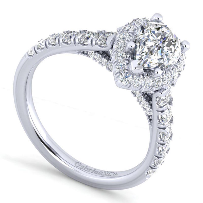 Gabriel & Co. 14k White Gold Entwined Halo Engagement Ring