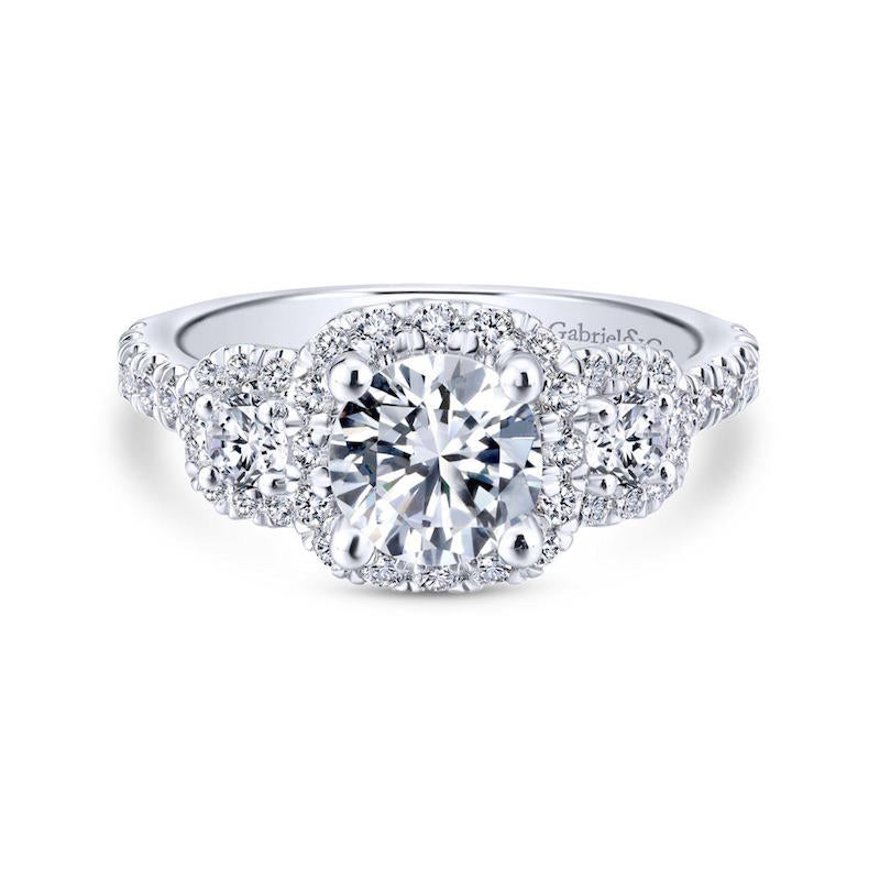 Gabriel & Co. 14k White Gold Entwined Halo Engagement Ring