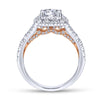 Gabriel & Co. 14k Two Tone Gold Blush Halo Engagement Ring