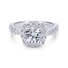 Gabriel & Co. 14k White Gold Entwined Halo Engagement Ring