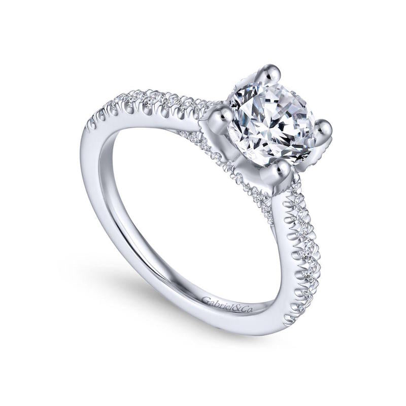 Gabriel & Co. 14k White Gold Contemporary Straight Engagement Ring