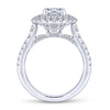 Gabriel & Co. 14k White Gold Rosette Double Halo Engagement Ring