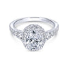 Gabriel & Co. 14k White Gold Contemporary Halo Engagement Ring