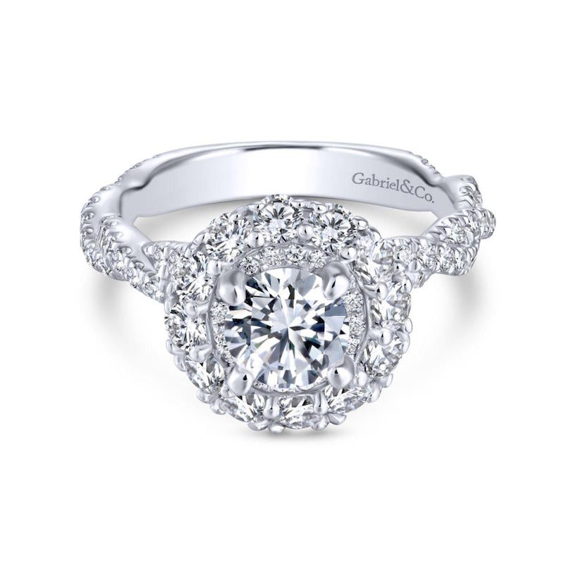 Gabriel & Co. 14k White Gold Embrace Double Halo Engagement Ring