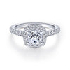 Gabriel & Co. 14k White Gold Contemporary Halo Engagement Ring