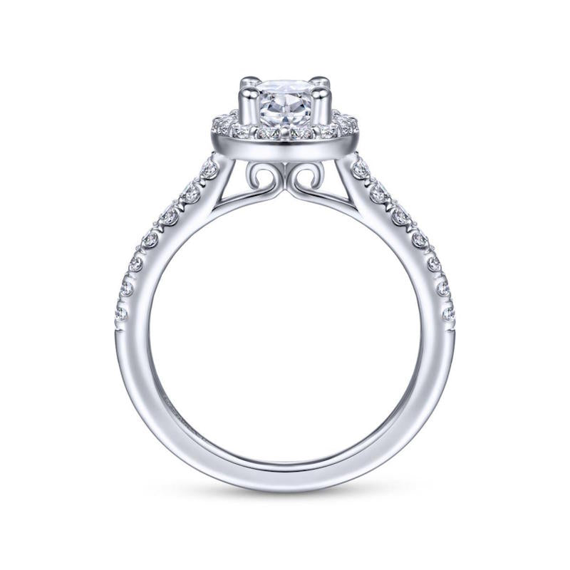 Gabriel & Co. 14k White Gold Contemporary Halo Engagement Ring