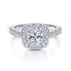 Gabriel & Co. 14k White Gold Contemporary Halo Engagement Ring