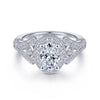 Gabriel & Co. 14k White Gold Victorian Halo Engagement Ring