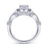 Gabriel & Co. 14k White Gold Victorian Halo Engagement Ring