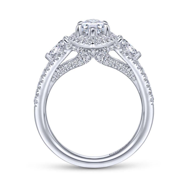 Gabriel & Co. 14k White Gold Entwined Halo Engagement Ring