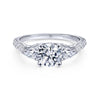 Gabriel & Co. 14k White Gold Art Deco Straight Engagement Ring