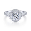 Gabriel & Co. 14k White Gold Art Deco Halo Engagement Ring