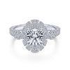 Gabriel & Co. 14k White Gold Art Deco Halo Engagement Ring