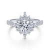 Gabriel & Co. 14k White Gold Starlight Halo Engagement Ring