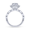 Gabriel & Co. 14k White Gold Art Deco Halo Engagement Ring