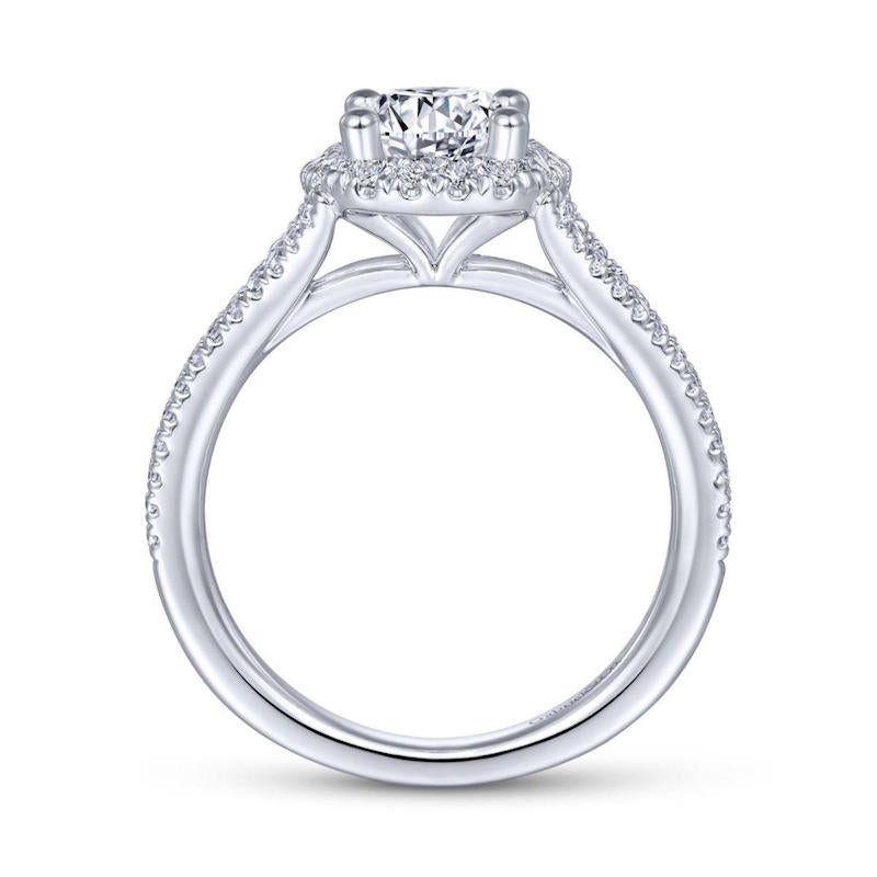 Gabriel & Co. 14k White Gold Contemporary Halo Engagement Ring