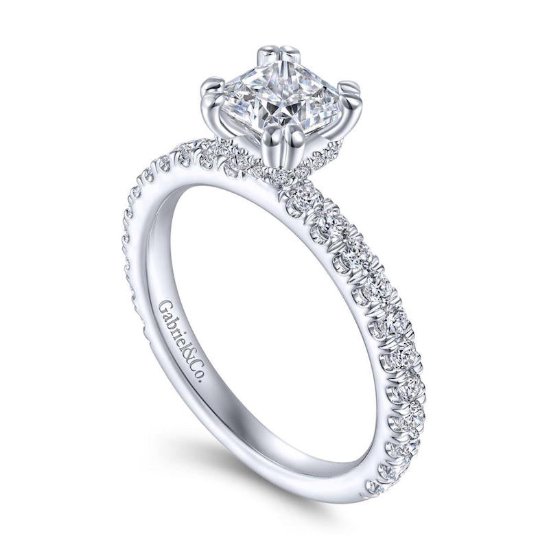 Gabriel & Co. 14k White Gold Contemporary Straight Engagement Ring