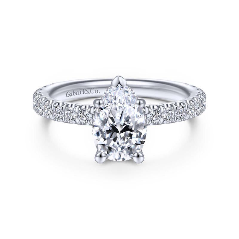 Gabriel & Co. 14k White Gold Contemporary Straight Engagement Ring