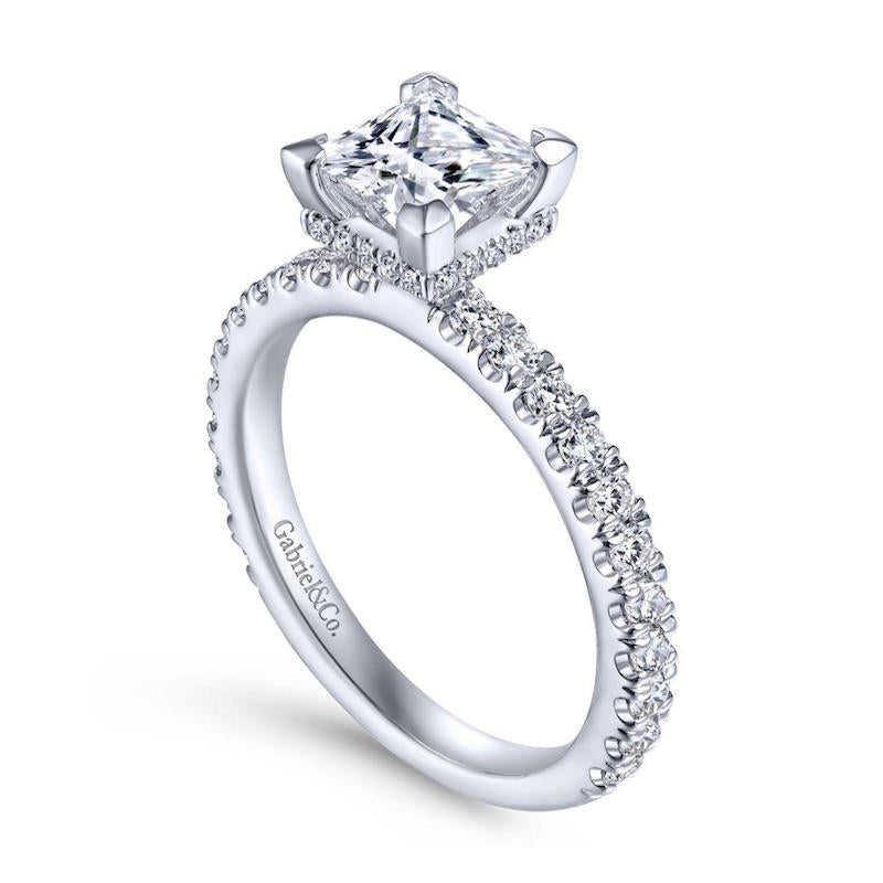 Gabriel & Co. 14k White Gold Contemporary Straight Engagement Ring