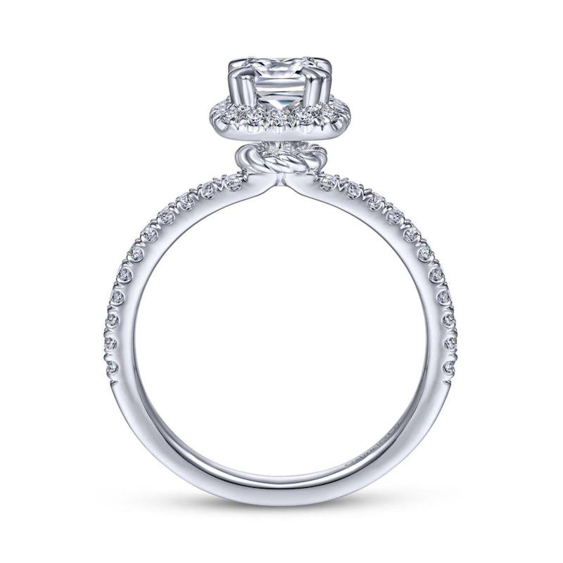 Gabriel & Co. 14k White Gold Contemporary Halo Engagement Ring