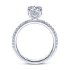 Gabriel & Co. 14k White Gold Contemporary Halo Engagement Ring